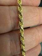 Gold Plated Sterling Silver Diamond-Cut Rope Chain 3.5mm Solid 925 Italy Necklace 20"