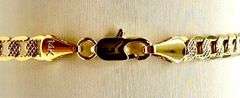 Beautiful Yellow Gold Plated Textured Cuban Link Ankle Bracelet