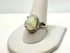 Amazing 5.75 Ct Simulated Color Play Rainbow Opal Ring