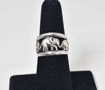 Sterling Silver Elephant Motif Ring
