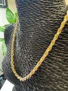 Sterling Silver 2-Tone Gold Plated Prism Diamond-Cut Rope Chain 5mm 925 Italy 18"