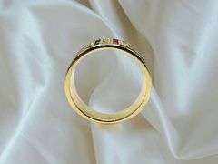 Dazzling 14 Kt Yellow Gold Plate 1.5 Ctw Simulated ,Ruby, Diamond,Emerald and Sapphire Ring