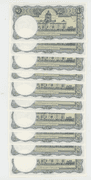10 Superb Gem CU Thailand 1 Baht Notes in sequence (P-74)