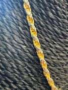 Sterling Silver 2-Tone Gold Plated Prism Diamond-Cut Rope Chain 5mm 925 Italy 18"