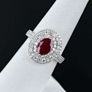 PLATINUM BURMESE RUBY AND DIAMOND RING 2.45 C.T.W., GIA CERTIFIED