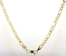 14kt Yellow gold figaro chain necklace