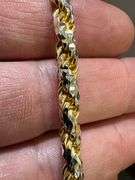 Sterling Silver 2-Tone Gold Plated Prism Diamond-Cut Rope Chain 5mm 925 Italy 18"