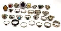 Big Group lot of rings in 925 sterling silver