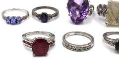Group lot of Vintage 925 sterling silver rings