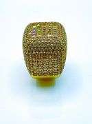Men's Dynamic 14 Kt Yellow Gold Plate 5.85 Cttw Simulated Diamond Ring