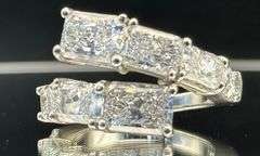 14K WHITE GOLD 6.20CTW RADIANT CUT LAB DIAMOND RING