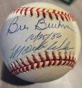 Signed Baseballs by Mookie Wilson, Bill Buckner 2 official ball