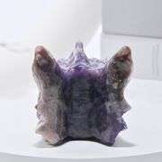 Hand Carved Amethyst Dragon Crystal Skull