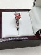 Very High Quality Platinum 2.68 Carat Certified Fancy Vivid Pink Lab Diamond Ring