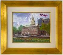 Original Peter Max Mixed Media with Acrylic Philadephia Independence Hall