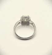 Dazzling 14 Kt White Gold Plate 2.85 Ctw  Amber Ice Fire Moissanite Ring
