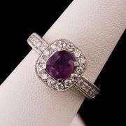 PLATINUM UNHEATED PURPLE PINK KASHMIR SAPPHIRE AND DIAMOND RING 2.54 C.T.W., GIA CERTIFIED