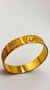 22KT Yellow Gold Ethnic Idian style Bangle Featuring Intricate Textured Motifs
