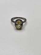 Superb 18KT White Gold 2.07 Carat Certified Fancy Intense Yellow Lab Diamond Ring