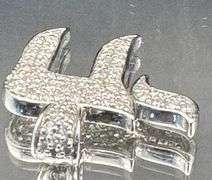 14K WHITE GOLD 0.80CTW NATURAL DIAMOND "HI LIFE" PENDANT