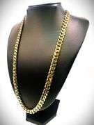 Heavy 101.8 Gram 14 Kt Gold Plated Cuban Curb Link Necklace