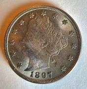 1897 Choice AU V Nickel