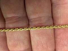 Italian Sterling Silver 2mm Rope Chain Gold Plated Diamond Cut 925 Italy 18"