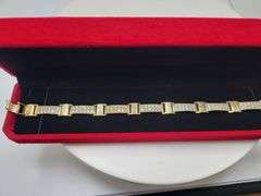 Very Nice yellow gold CZ Diamond Bracelet
