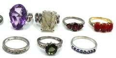Group lot of Vintage 925 sterling silver rings