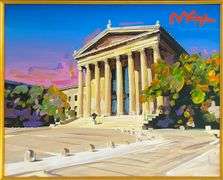 Original Peter Max Mixed Media with Acrylic Philadephia Art Museum