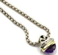 David Yurman 2 tone Acorn amethyst necklace