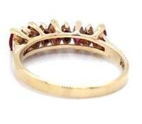 14kt Yellow gold Marquise Ruby and diamond band