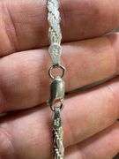 Sterling Silver Diamond-Cut Flat Rope Chain 3.8mm Solid 925 Italy New Necklace 20"