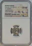 Handsome Caracalla (as Caesar) Roman Silver Denarius, 198-217 AD. NGC Ch VF