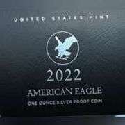 2022 W Proof Silver Eagle with Box & Paper