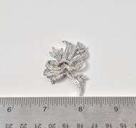 Stunningly  Beautiful 14K White Gold Diamond Brooch