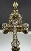 14K YELLOW GOLD 3.50CTW NATURAL DIAMOND ANKH CROSS PENDANT