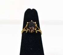 Amazing 10K Yellow Gold Smokey Quartz Gemstone Ring