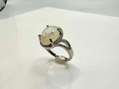 Amazing 5.75 Ct Simulated Color Play Rainbow Opal Ring