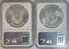 Near Perfect 2012 & 2013 $1 American Silver Eagles. NGC MS69