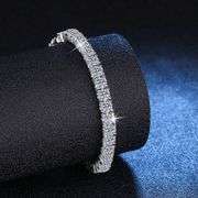 Spectacular 14 Kt White Gold Plated 19 Cttw 38 Count White Fire Moissanite Tennis Bracelet
