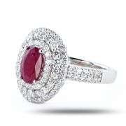 PLATINUM BURMESE RUBY AND DIAMOND RING 2.45 C.T.W., GIA CERTIFIED