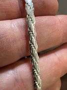 Sterling Silver Diamond-Cut Flat Rope Chain 3.8mm Solid 925 Italy New Necklace 20"