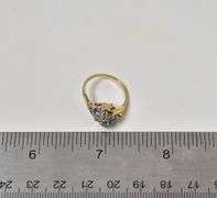 Dazzling 14K Yellow Gold Waterfall Cluster Diamond Ring