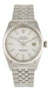 Rolex Date just 16030 36MM White Dial Stainless Steel Watch