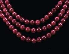 Beautiful 871 Cttw. Mined From The Earth 3 Strand Natural Red Ruby Necklace.