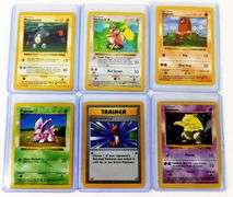 6 Pokémon Shadowless Cards