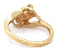 Glittering 14K YG Ring with 3 Diamonds