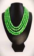 Beautiful 896 Cttw Natural Earth Mined 4 Strand Emerald Necklace