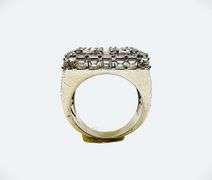Mens 14 K White Gold Plate Dynamic 6.75 Cttw White VVs1 Lab Simulated Diamond Ring